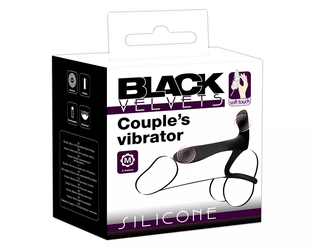 Black Velvet: dobíjací 2v1 párový vibrátor a krúžok (čierna) Black Velvet: dobíjací 2v1 párový vibrátor a krúžok (čierna)