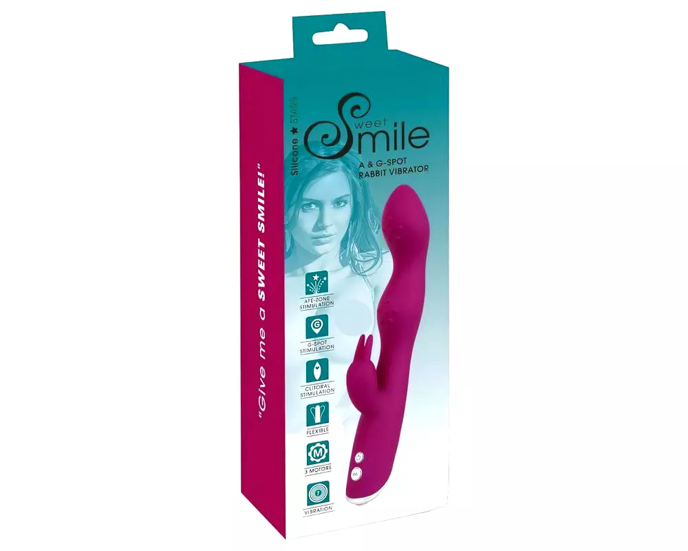 SMILE - flexibilný vibrátor s ramenom na klitoris a G-bod (fialový) SMILE - flexibilný vibrátor s ramenom na klitoris a G-bod (fialový)