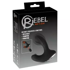RC - nabíjateľný rádiofrekvenčný análny vibrátor (čierny)