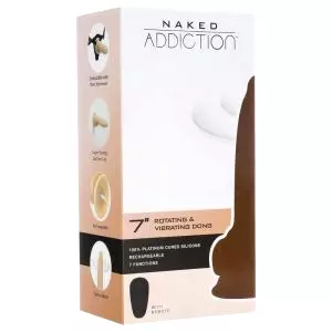 Rotujúci vibrátor Naked  7 - prirodzený vzhľad 18 cm