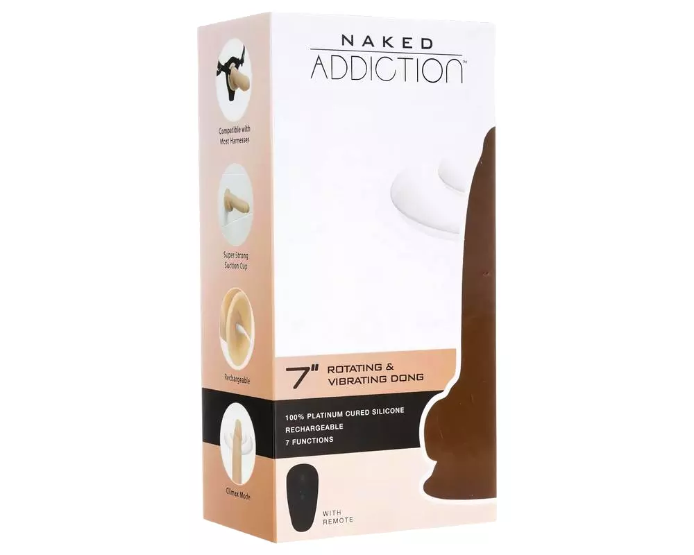 Rotujúci vibrátor Naked 7 - prirodzený vzhľad 18 cm Rotujúci vibrátor Naked 7 - prirodzený vzhľad 18 cm