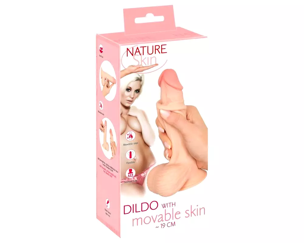 Dildo s pokožkou - 19 cm (naturál) Dildo s pokožkou - 19 cm (naturál)