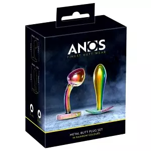 Metal Rainbow - kovový análny plug set (2 diely)
