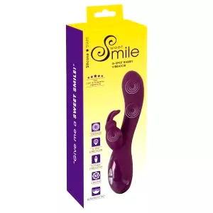 SMILE - fialový akumulátorový vibrátor s 3 motormi a dráždivým ramenom