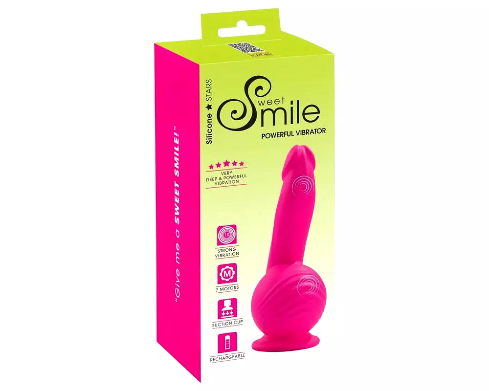 SMILE Powerful - Nabíjateľný vibrátor s 2 motormi a prísavkou (ružový) SMILE Powerful - Nabíjateľný vibrátor s 2 motormi a prísavkou (ružový)