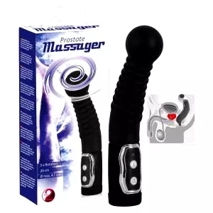 Masážny prístroj na prostatu - rotujúci prostatický vibrátor (čierny)
