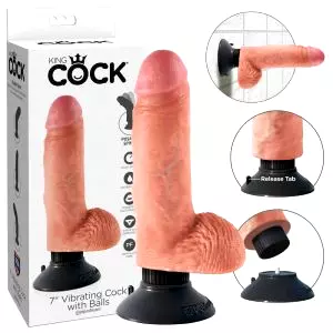 7 prísavný vibrátor (18 cm) - prírodný