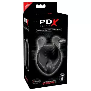 Elite - silikónový vibrátor na penis (čierny)