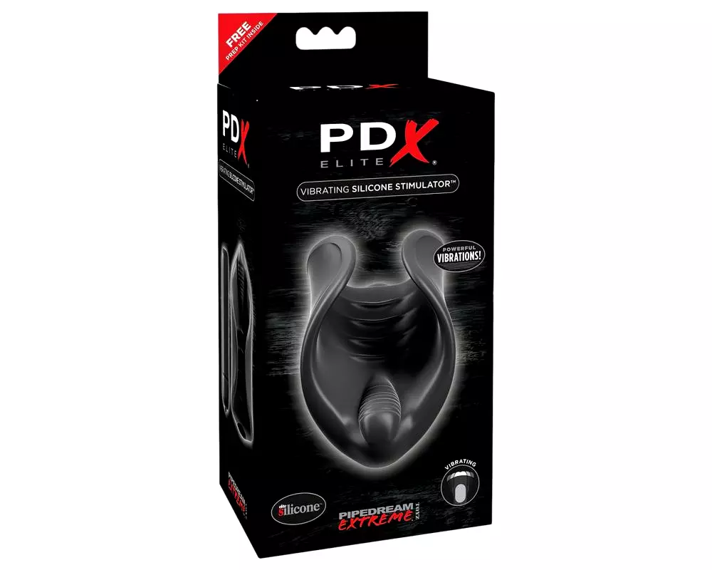 Elite - silikónový vibrátor na penis (čierny) Elite - silikónový vibrátor na penis (čierny)