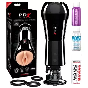 Cock Compressor - sanie a vibračný vaginálny masturbátor (čierny)