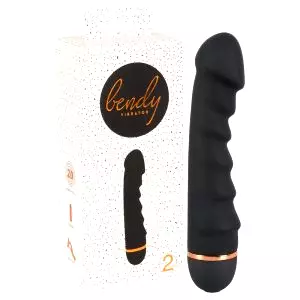 Bendy Ripple - vrúbkovaný vibrátor (čierny)