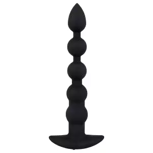 Black Velvet - nabíjateľný 5-perlový anál vibračný (čierny)