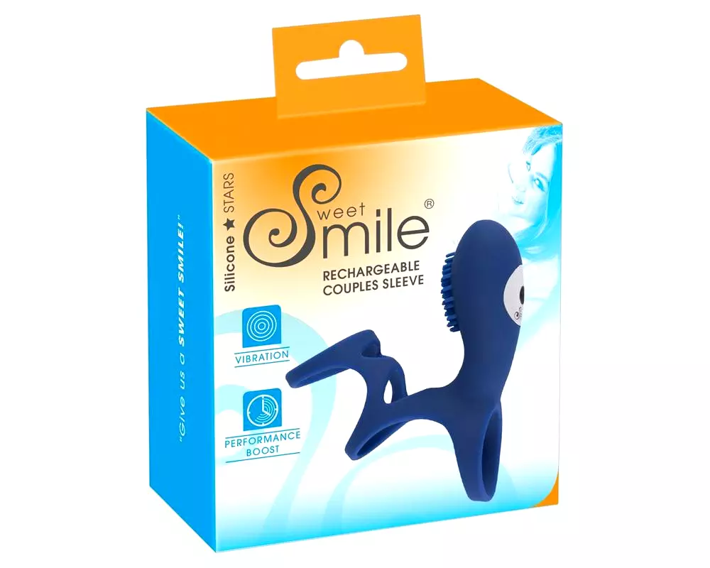 SMILE Couple - akumulátorový vibračný krúžok na penis (modrý) SMILE Couple - akumulátorový vibračný krúžok na penis (modrý)