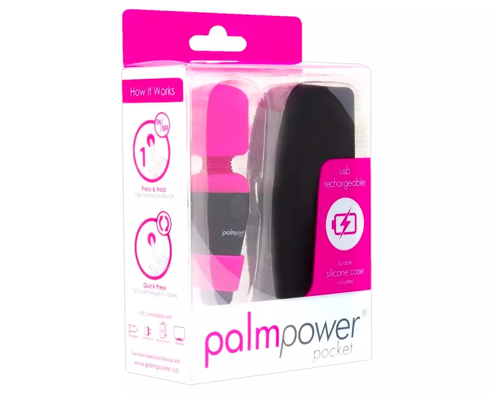 PalmPower Pocket Wand - mini masážny vibrátor (ružovo-čierny) PalmPower Pocket Wand - mini masážny vibrátor (ružovo-čierny)