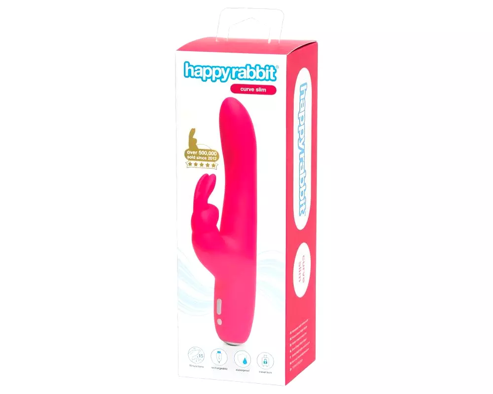 Curve Slim - vodotesný vibrátor s ramienkom na klitoris (ružový) Curve Slim - vodotesný vibrátor s ramienkom na klitoris (ružový)