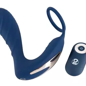 Prostate Plug - análny vibrátor s krúžkom na penis (modrý)