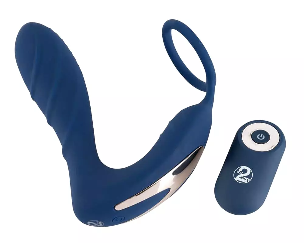 Prostate Plug - análny vibrátor s krúžkom na penis (modrý) Prostate Plug - análny vibrátor s krúžkom na penis (modrý)