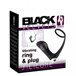 Čierny Zamät - análny vibrátor s krúžkom na penis (čierny)