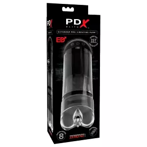 Elite Extender Pro - nabíjateľný sací-vibračný umelý vagína (čierna)
