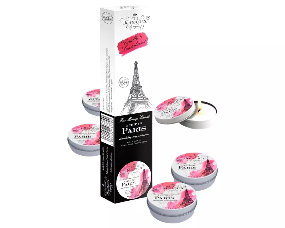 Paris - masážna sviečka - vanilka-santal (5x43ml) Paris - masážna sviečka - vanilka-santal (5x43ml)
