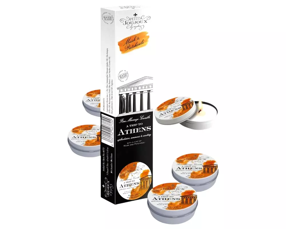 Athens - masážna sviečka - pižmo parfém (5x43ml) Athens - masážna sviečka - pižmo parfém (5x43ml)