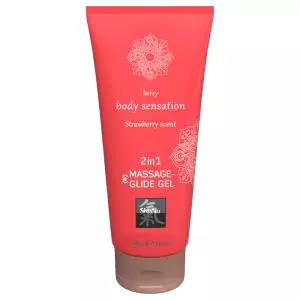 Shiatsu 2v1 Jahodová vôňa - masážny lubrikant - jahoda (200ml)