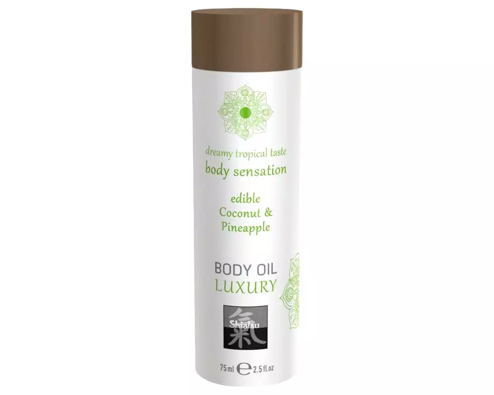 Shiatsu Luxury - jedlý masážny olej - kokos-ananás (75 ml) Shiatsu Luxury - jedlý masážny olej - kokos-ananás (75 ml)
