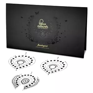 Trblietavé diamanty intímne šperky set - 3-dielny (čierny)