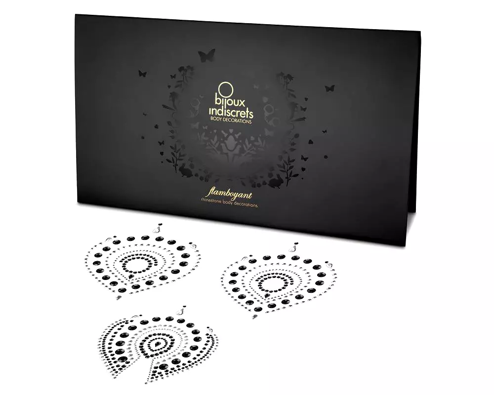 Trblietavé diamanty intímne šperky set - 3-dielny (čierny) Trblietavé diamanty intímne šperky set - 3-dielny (čierny)