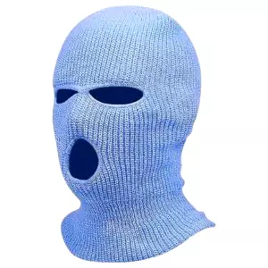 Pletená kukla s tromi otvormi (modrá)