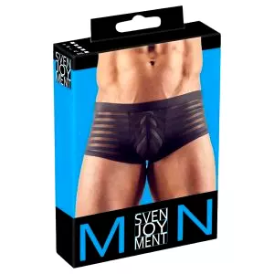 Priehľadné pruhované boxerky (čierne)