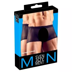 Priehľadný boxer set - čierny (2-dielny) S-L