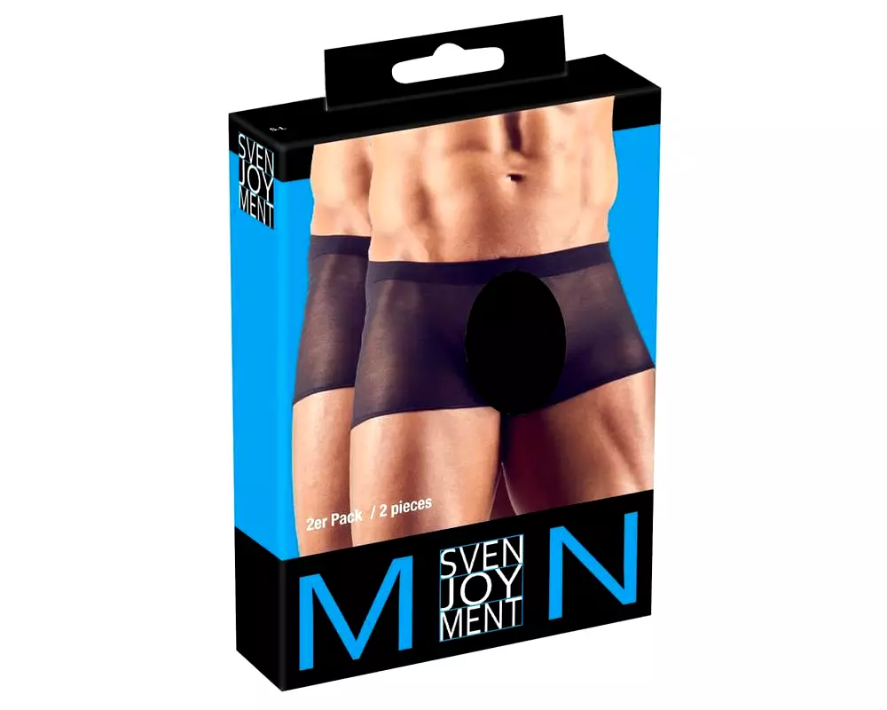 Priehľadný boxer set - čierny (2-dielny) S-L Priehľadný boxer set - čierny (2-dielny) S-L