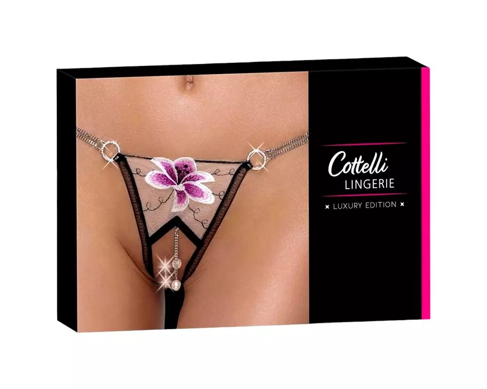 Luxus tanga s ľaliovým vzorom (čierno-biele) Luxus tanga s ľaliovým vzorom (čierno-biele)