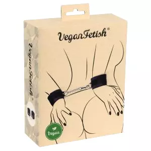 Vegán Fetish - čierne putá na ruky s krátkou reťazou