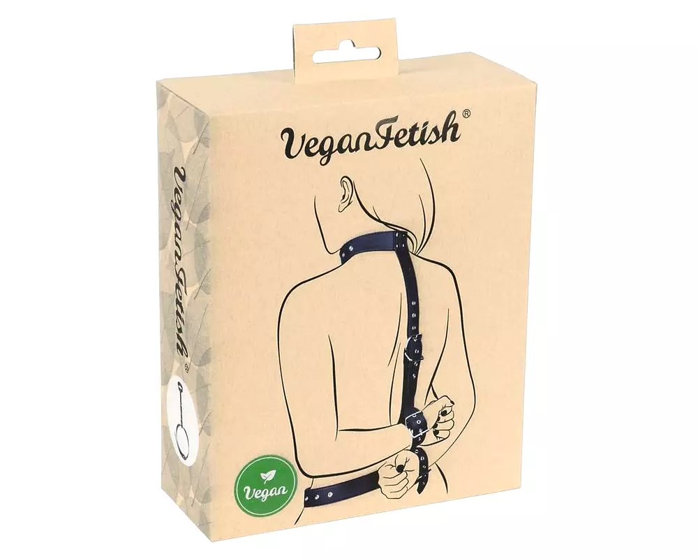 Vegán Fetish - čierna sada na zväzovanie rúk za chrbát Vegán Fetish - čierna sada na zväzovanie rúk za chrbát