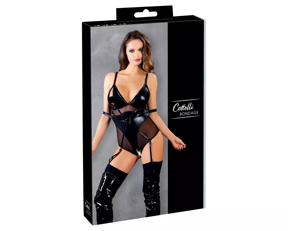 Bondage - lesklé body s putami (čierne) Bondage - lesklé body s putami (čierne)