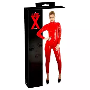 LATEX - dámsky overal s dlhým rukávom (červený)
