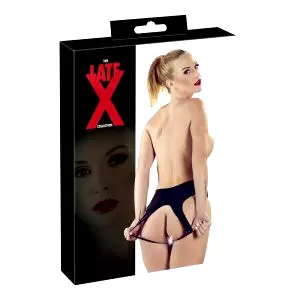 LATEX - Celý otvorené dámske nohavičky - čierne (S-L)