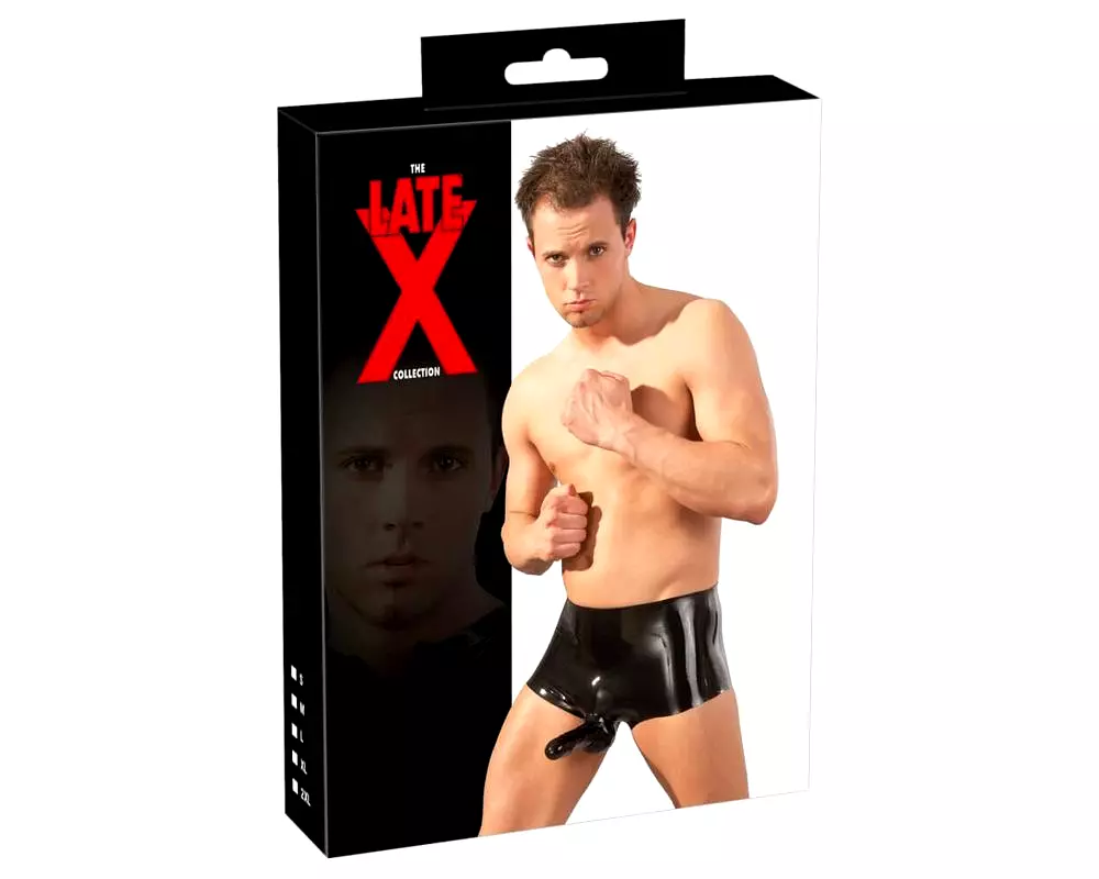 LATEX - boxerky + návlek na penis (čierny) LATEX - boxerky + návlek na penis (čierny)