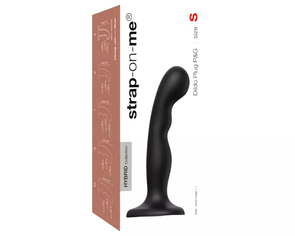 P&G S - ohnutý dildo s prísavkou (čierny) P&G S - ohnutý dildo s prísavkou (čierny)