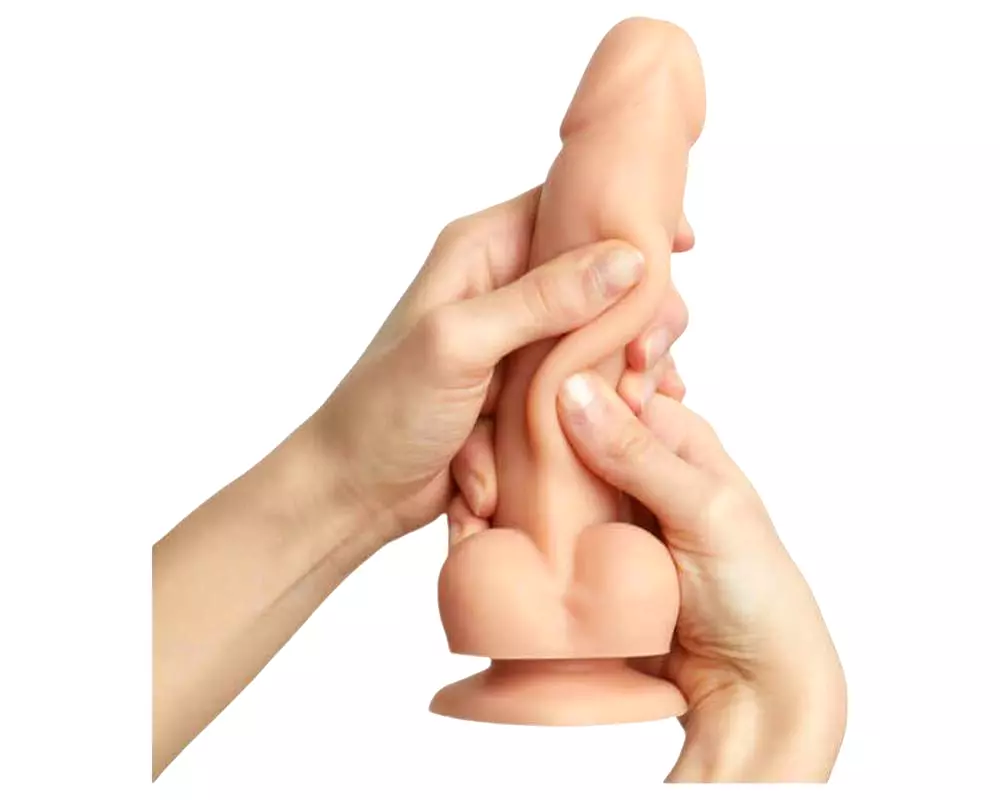 S - dvojvrstvové dildo s prísavkou (prírodná farba) S - dvojvrstvové dildo s prísavkou (prírodná farba)