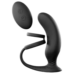 Prostatický vibrátor s krúžkom (čierny)