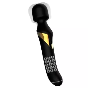 Dual Orgasms Gold - 2v1 masážny vibrátor (čierny)