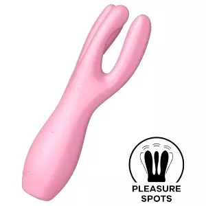 Threesome 3 - nabíjací klitorisový vibrátor (ružový)