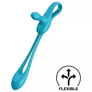 Plug & Play - nabíjací análny vibrátor a krúžok na penis (modrý)