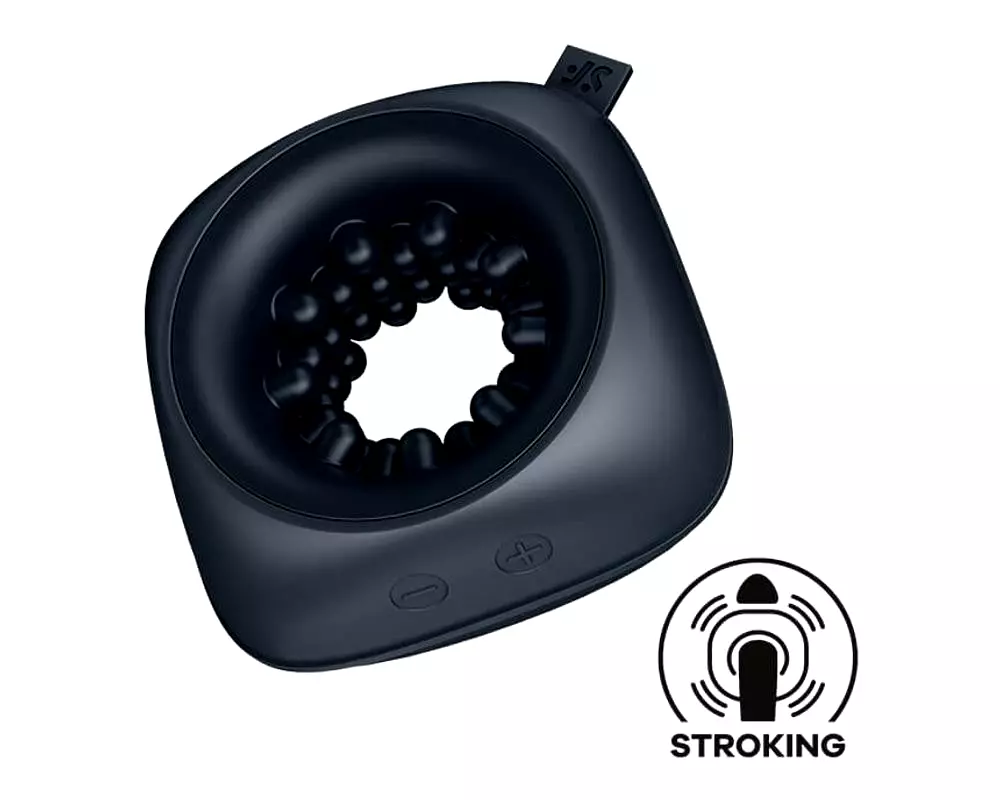 Ring Stroker - nabíjateľný vibračný masturbátor (čierny) Ring Stroker - nabíjateľný vibračný masturbátor (čierny)