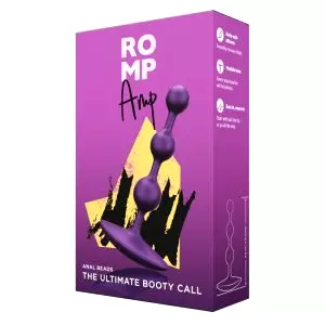 Amp - lila análny dildo s perličkami