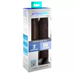 X-TENSION Elite 3 - krúžková návleka na penis (hnedá)