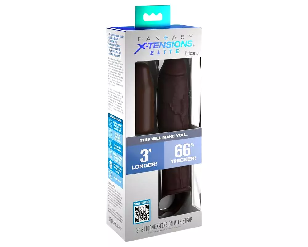 X-TENSION Elite 3 - krúžková návleka na penis (hnedá) X-TENSION Elite 3 - krúžková návleka na penis (hnedá)